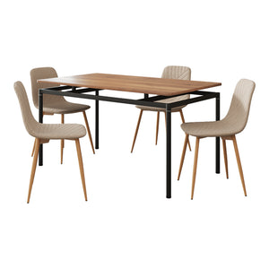 Set masa si 4 scaune Hemnes 75x140x80 cm [en.casa]
