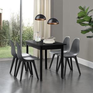 Grup de luat masa Horten 5 piese Masă 120x60 cm Alb [en.casa]