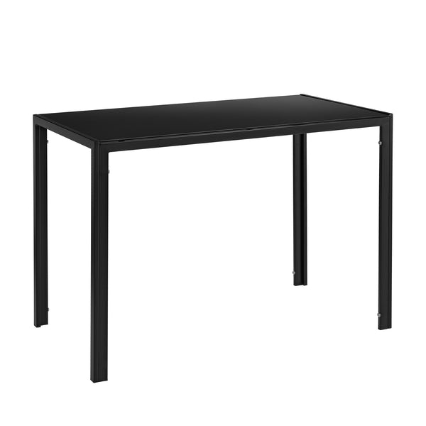 Set Hamburg masa cu 4 scaune otel sticla imitatie piele culori diferite [en.casa]