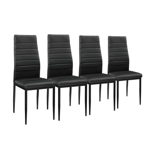 Set Hamburg masa cu 4 scaune otel sticla imitatie piele culori diferite [en.casa]