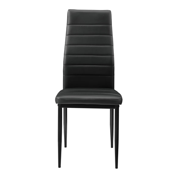 Set Hamburg masa cu 4 scaune otel sticla imitatie piele culori diferite [en.casa]