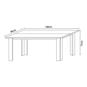 Masa bucatarie Nora 140x90x77cm MDF culori diferite [en.casa]