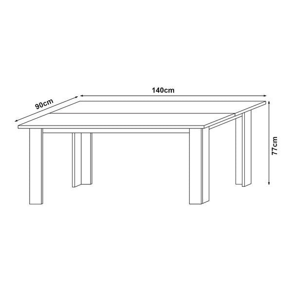 Masa bucatarie Nora 140x90x77cm MDF culori diferite [en.casa]