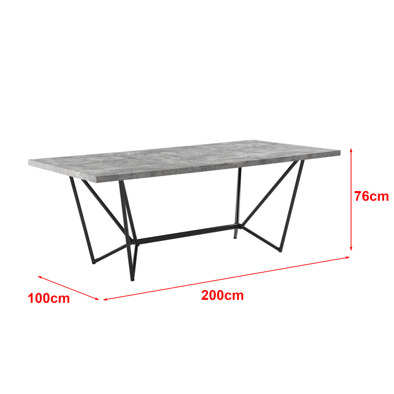 Schiță cotată Masa bucatarie Sigtuna  200 x 100 x 76 cm culori diferite [en.casa]