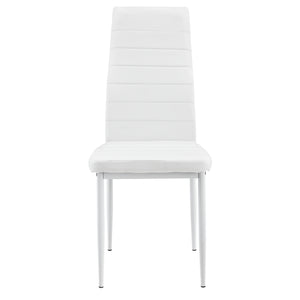 Set Hamburg masa cu 4 scaune otel sticla imitatie piele culori diferite [en.casa]