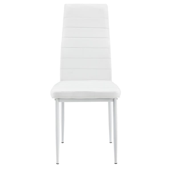 Set Hamburg masa cu 4 scaune otel sticla imitatie piele culori diferite [en.casa]