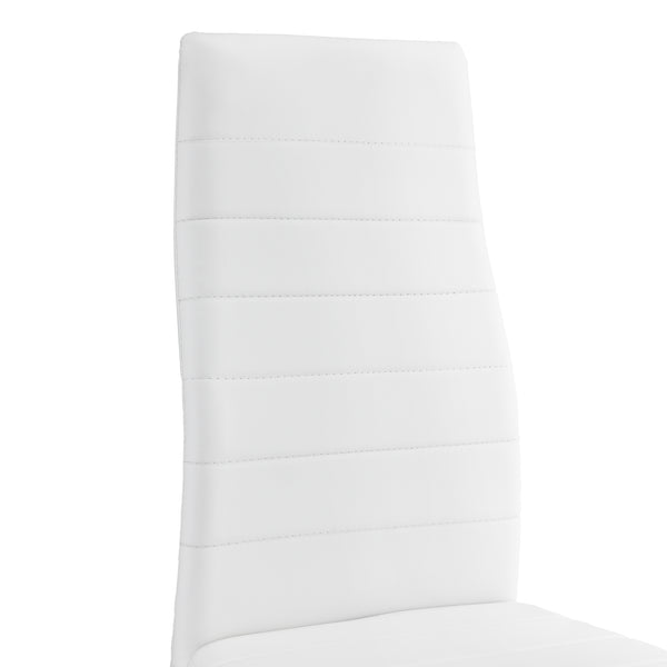 Set Hamburg masa cu 4 scaune otel sticla imitatie piele culori diferite [en.casa]