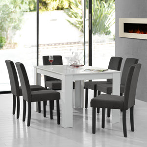 Set Oak masa bucatarie cu 6 scaune culori diferite [en.casa]