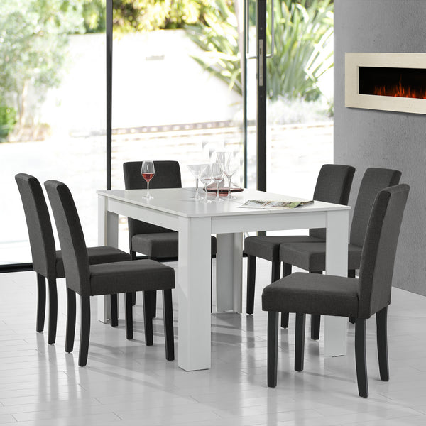 Set Oak masa bucatarie cu 6 scaune culori diferite [en.casa]