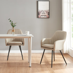 Esszimmerstuhl Kannonkoski im 2er Set Beige [en.casa] - premiumXL