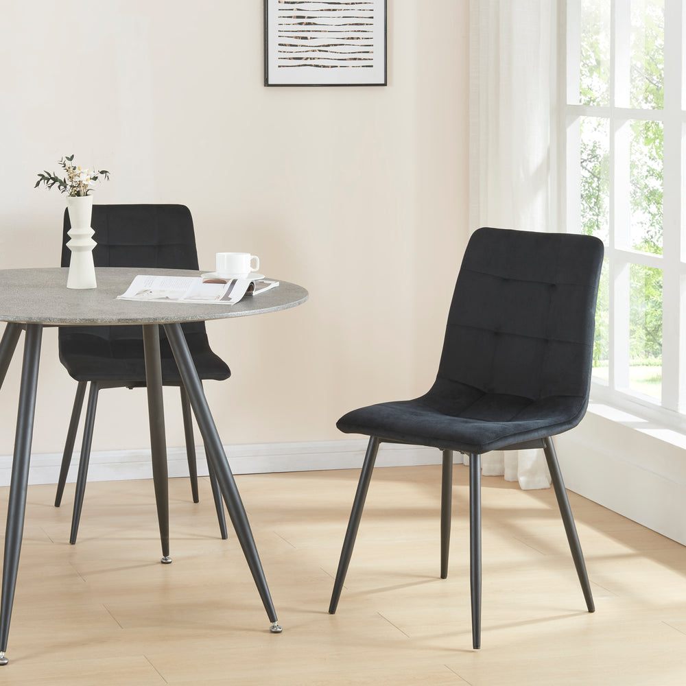Esszimmerstuhl Lexnitz 2er Set mit runden Beinen in versch. Farben [en.casa] - premiumXL