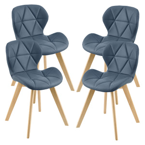 Esszimmerstuhl Älmhult 4 - er Set 78x47x52 cm Kunstleder versch. Farben [en.casa] - premiumXL