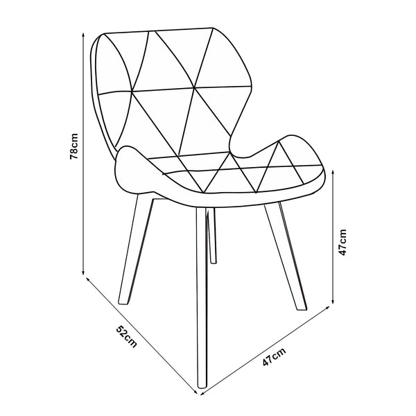 Set 2 scaune sufragerie Almhult 78x47x52 cm [en.casa]