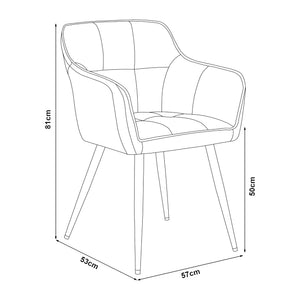 Set scaune tapitate Birmingham 81x57x53 cm 180 kg [en.casa]