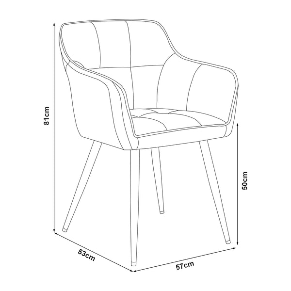 Set scaune tapitate Birmingham 81x57x53 cm 180 kg [en.casa]