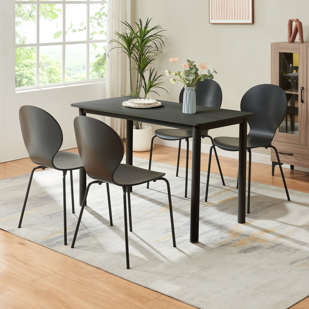 Set 4 scaune bucatarie stivuibile Etne 85x48x50cm 150kg metal mesteacan [en.casa]