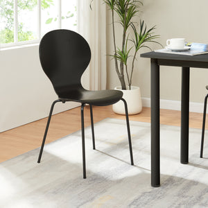 Set 4 scaune bucatarie stivuibile Etne 85x48x50cm 150kg metal mesteacan [en.casa]
