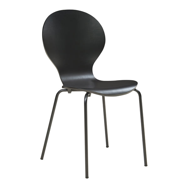 Set 4 scaune bucatarie stivuibile Etne 85x48x50cm 150kg metal mesteacan [en.casa]