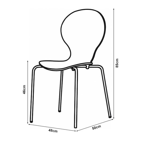 Set 4 scaune bucatarie stivuibile Etne 85x48x50cm 150kg metal mesteacan [en.casa]