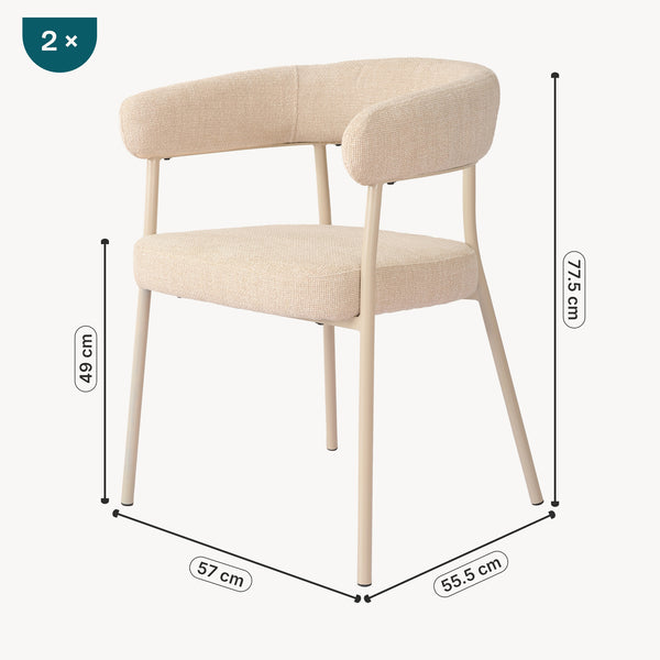 Set scaune tapitate Huk 78x57x56 cm [en.casa]
