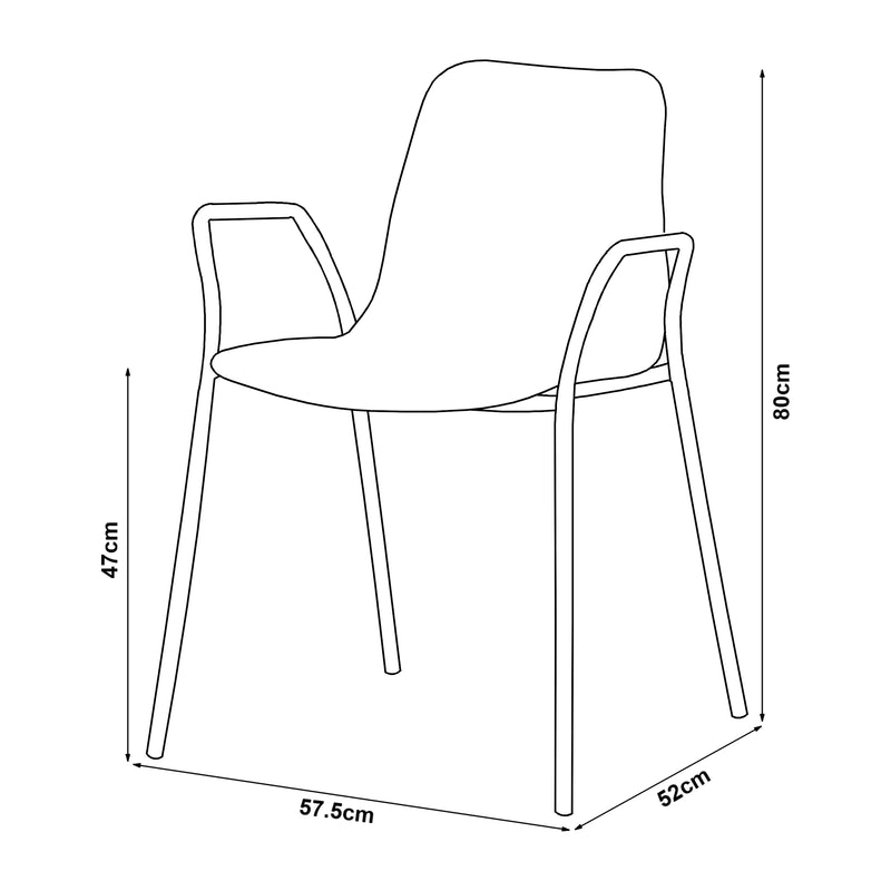 Schiță cotată Scaun bucatarie Kankaanpaa plastic culori diferite [en.casa]