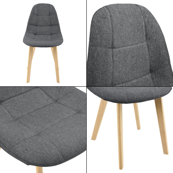Scaune bucatarie Kopparberg set 4 buc poliester/ fag culori diferite [en.casa] 