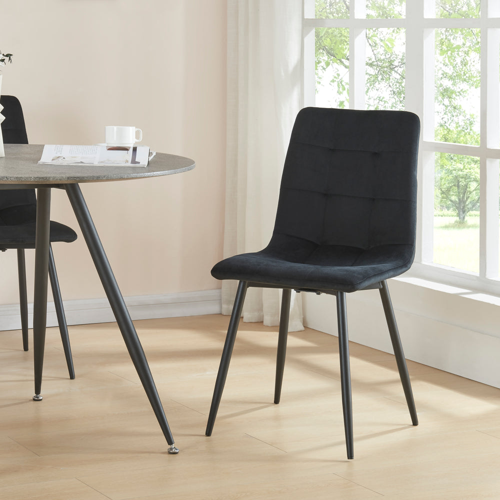 Esszimmerstuhl Lexnitz 2er Set mit runden Beinen in versch. Farben [en.casa] - premiumXL