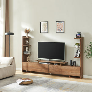 Comoda TV cu rafturi laterale Rauki 233x31x140,5 cm [en.casa]
