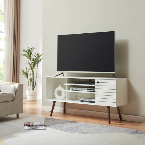 Fernsehschrank Vare 130x40x66 cm Weiß [en.casa] - premiumXL