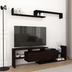Set dulap TV cu raft de perete Liksefte 154x28x42 cm [en.casa]