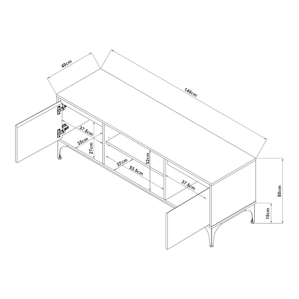 Comoda TV Kistiandi 140x40x50 cm [en.casa]