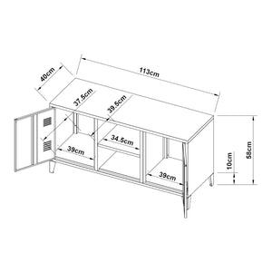 Comoda TV Kotka 113x40x58cm otel [en.casa]