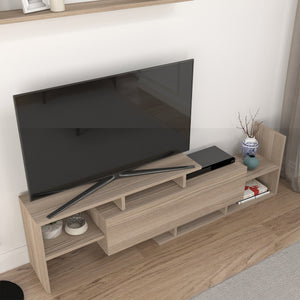 Set dulap TV cu raft de perete Liksefte 154x28x42 cm [en.casa]