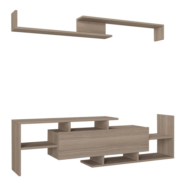 Set dulap TV cu raft de perete Liksefte 154x28x42 cm [en.casa]