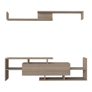 Set dulap TV cu raft de perete Liksefte 154x28x42 cm [en.casa]