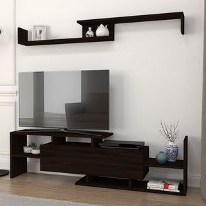 Set dulap TV cu raft de perete Liksefte 154x28x42 cm [en.casa]