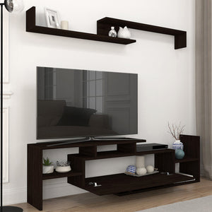 Set dulap TV cu raft de perete Liksefte 154x28x42 cm [en.casa]