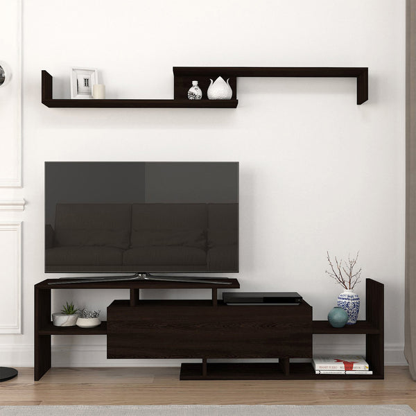 Set dulap TV cu raft de perete Liksefte 154x28x42 cm [en.casa]