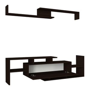 Set dulap TV cu raft de perete Liksefte 154x28x42 cm [en.casa]