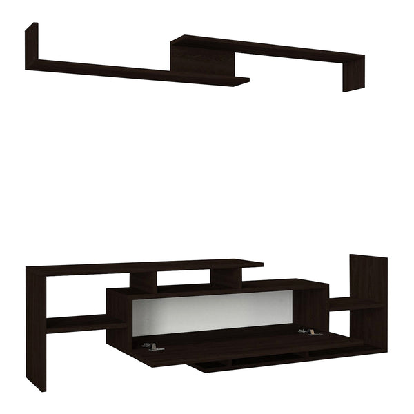 Set dulap TV cu raft de perete Liksefte 154x28x42 cm [en.casa]