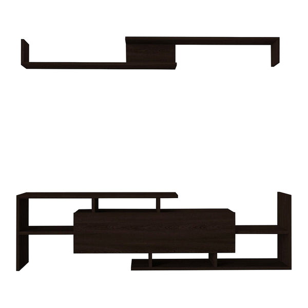 Set dulap TV cu raft de perete Liksefte 154x28x42 cm [en.casa]