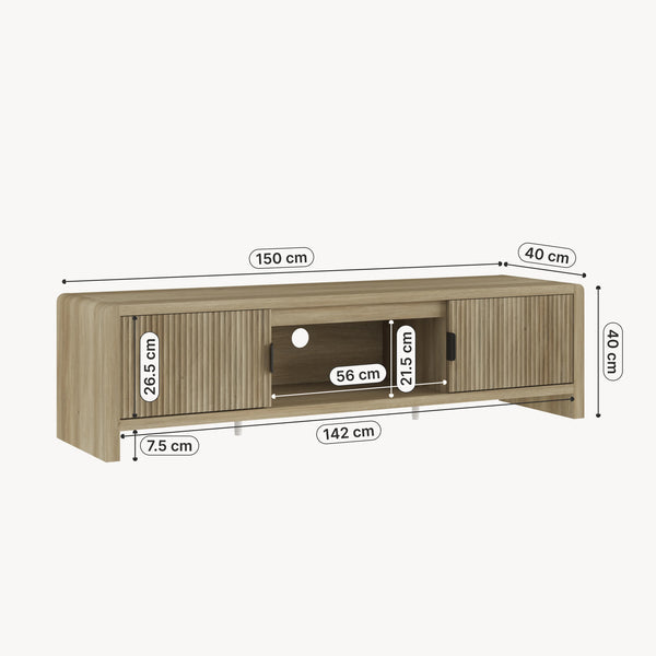 Comoda TV Lukkodso 150x40x40 cm [en.casa]