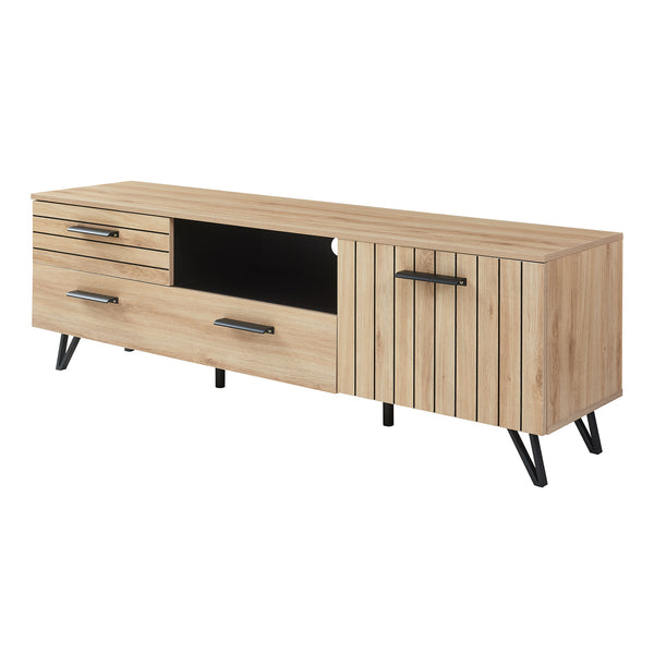 Comoda TV Noppen efect stejar/negru [en.casa]