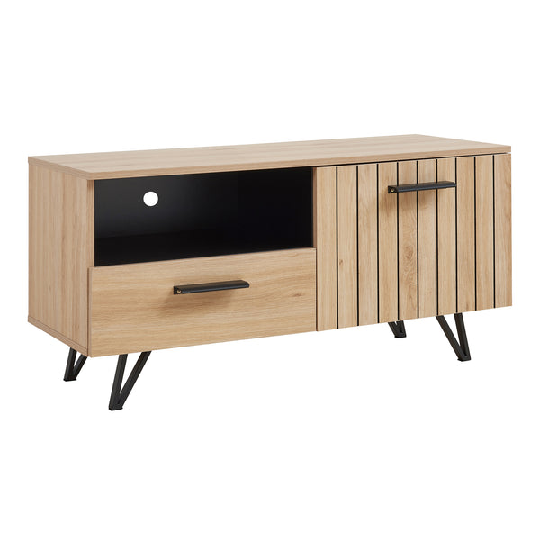Comoda TV Noppen efect stejar/negru [en.casa]