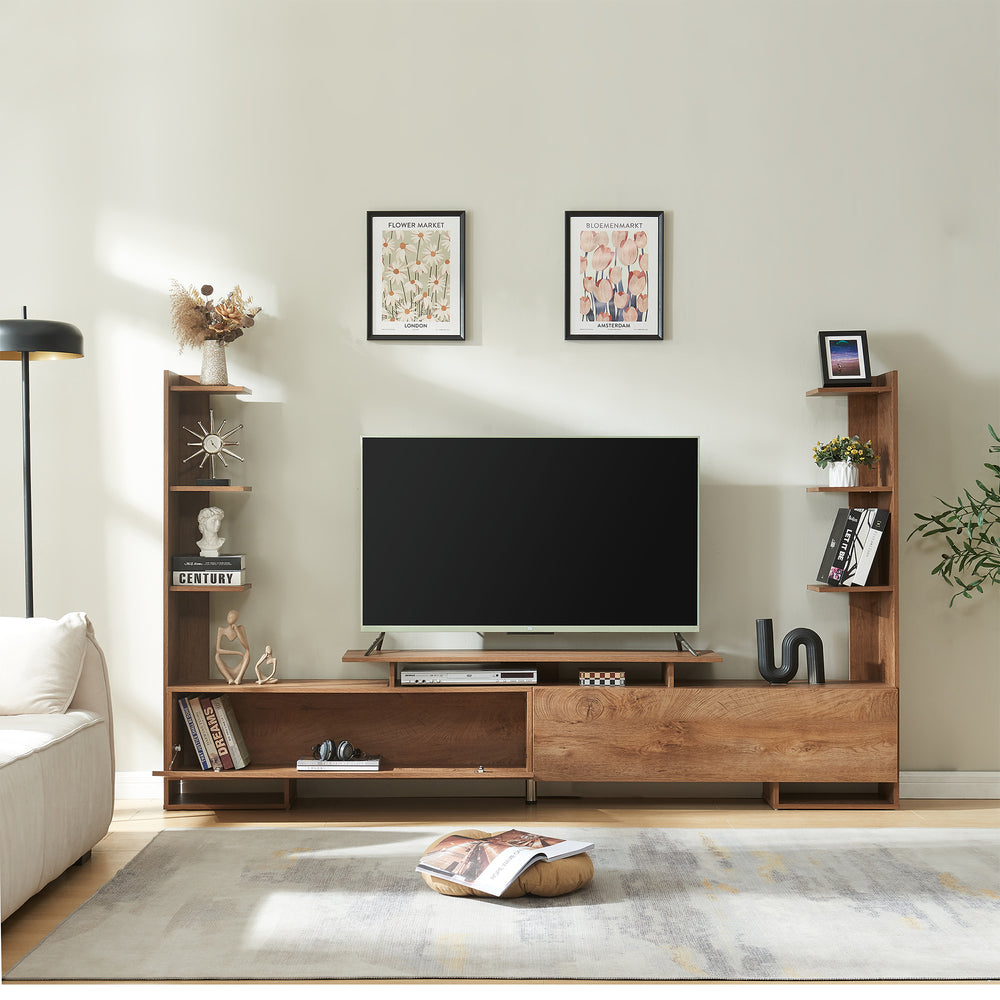 Comoda TV cu rafturi laterale Rauki 233x31x140,5 cm [en.casa]