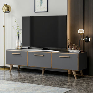 Comoda TV Bronderslev 45 x 160 x 37 cm cu 3 usi culori diferite [en.casa]