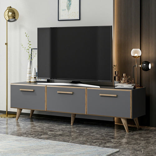 Comoda TV Bronderslev 45 x 160 x 37 cm cu 3 usi culori diferite [en.casa]