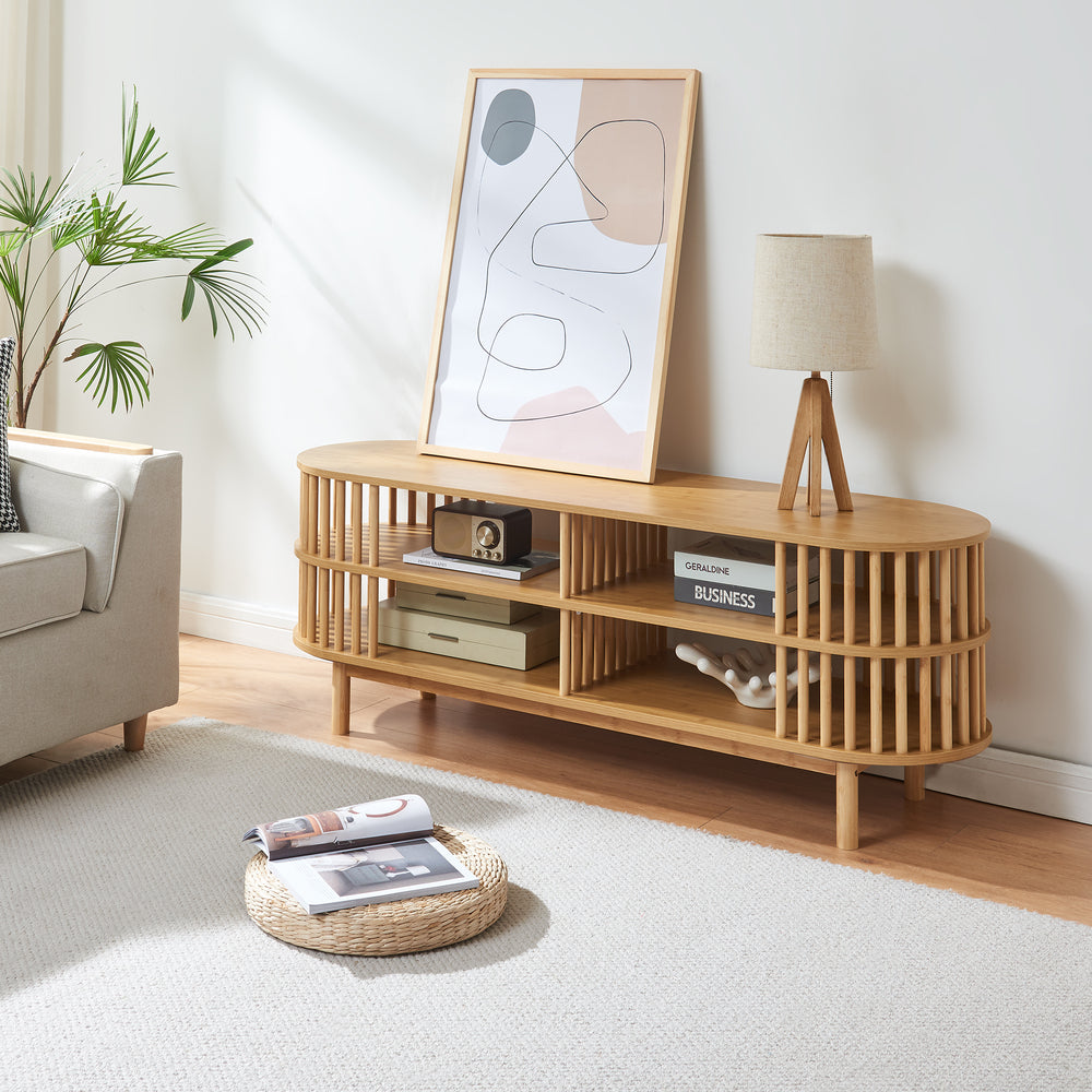 Comoda TV Jarvenpaa bambus natur [en.casa]