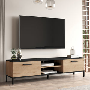 Fernsehtisch Lempäälä mit 2 Ablagefächern 160 x 35 x 39 cm in versch. Farben [en.casa] - premiumXL