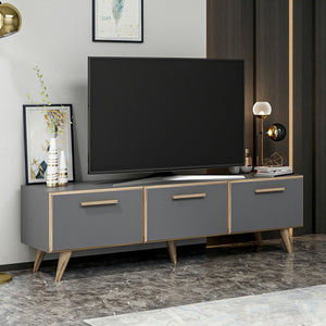 Comoda TV Bronderslev 45 x 160 x 37 cm cu 3 usi culori diferite [en.casa]